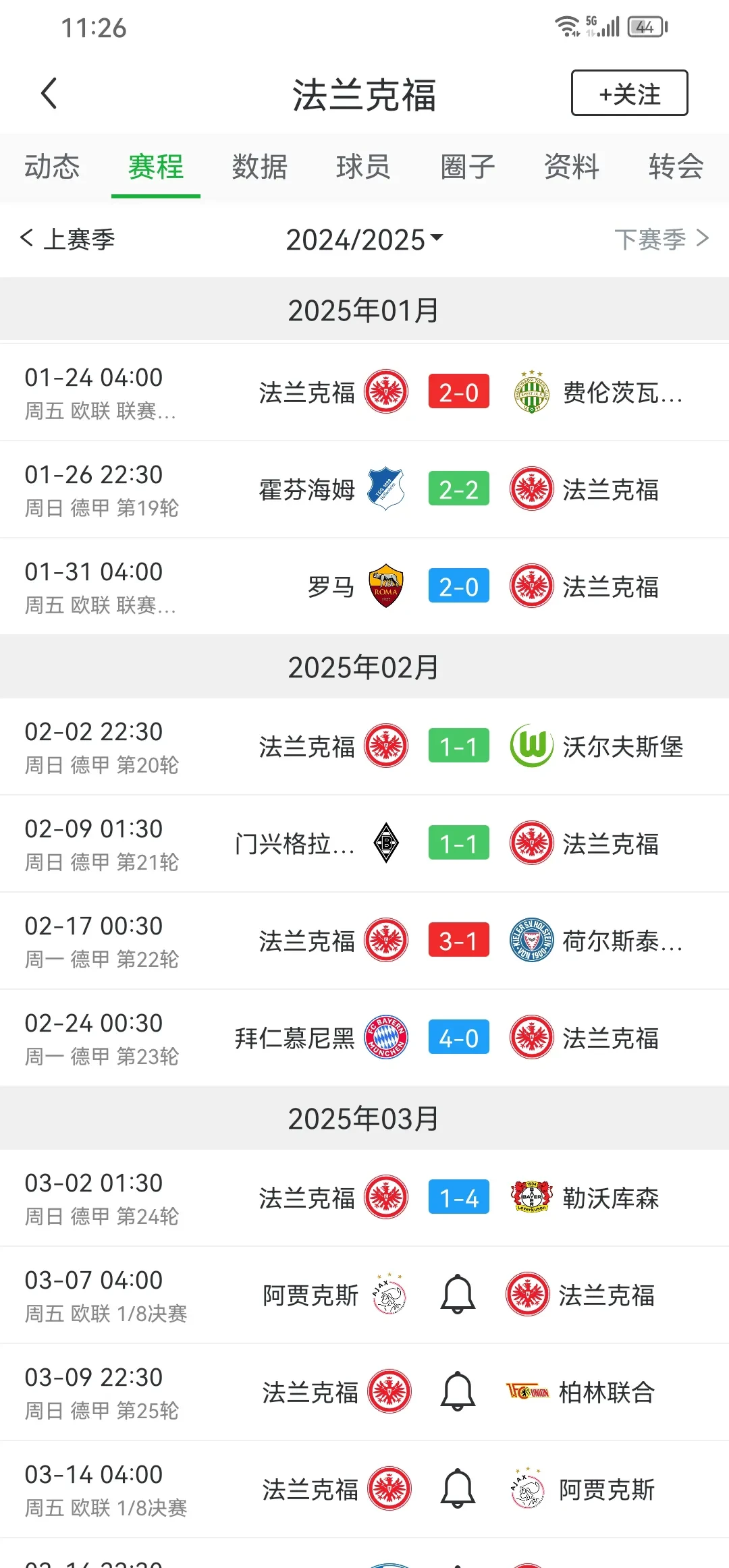 包含法兰克福客场逼平霍村，排名暂时上升的词条